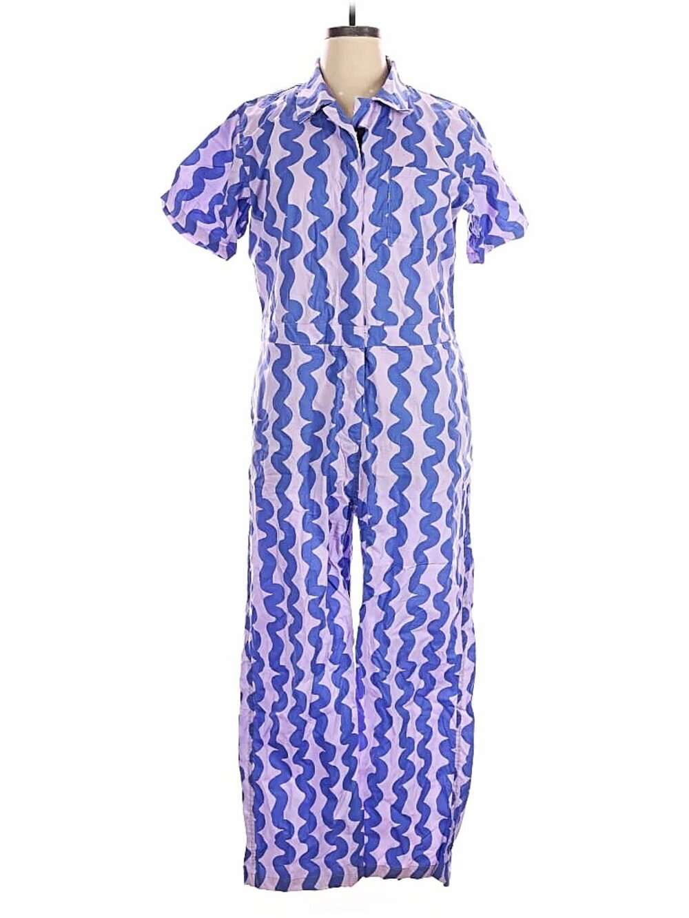 Nooworks Twill Coveralls Purple Blue Squiggle Print 2X NWOT Made in California
